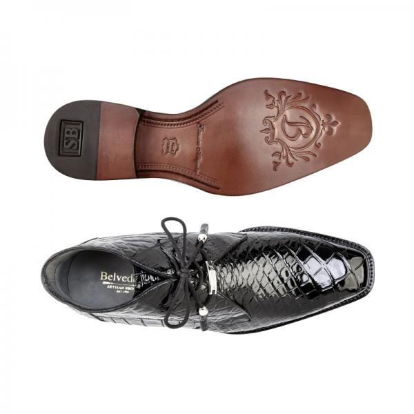 Belvedere Stefano Alligator Chukka Boots Black