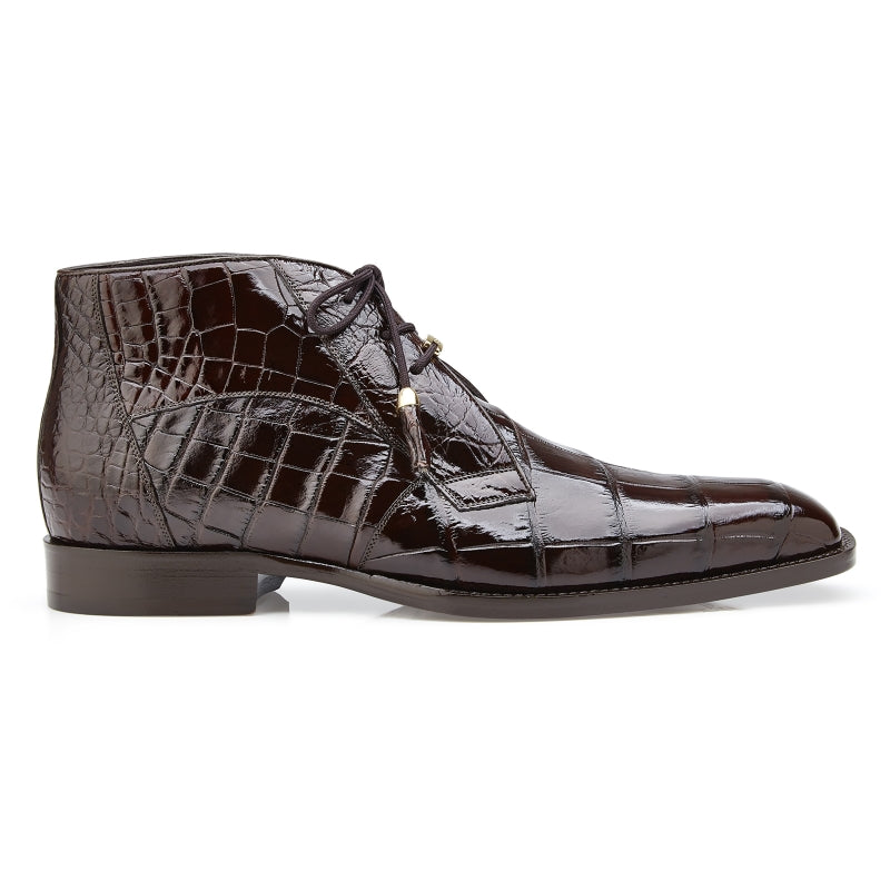 Belvedere Alligator Chukka Boots Chocolate
