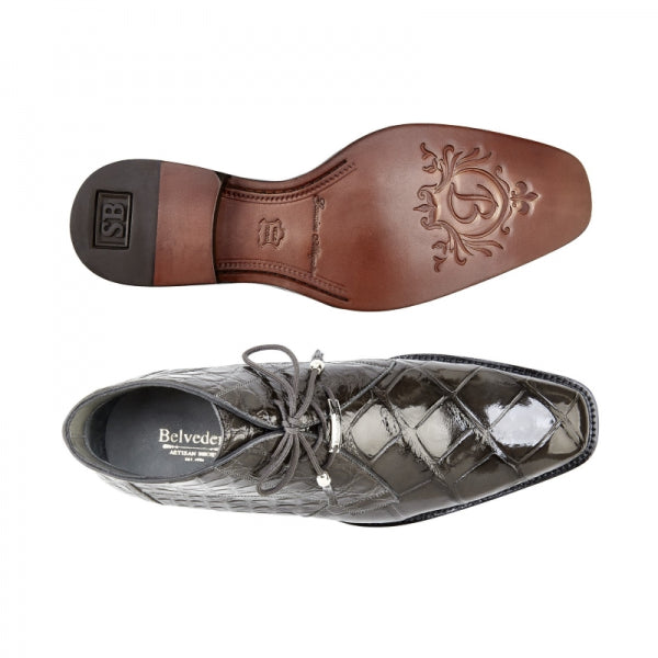 Belvedere Stefano Alligator Chukka Boots Gray