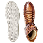 Belvedere Taylor Ostrich High Top Sneakers Antique Almond Safari