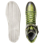 Belvedere Taylor Ostrich High Top Sneakers Antique Emerald Safari