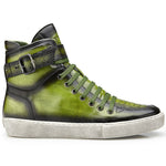 Belvedere Taylor Ostrich High Top Sneakers Antique Emerald Safari