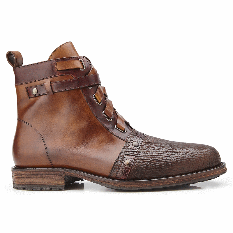 Belvedere Tazio Shark & Alligator Boots Tobacco / Antique Burgundy