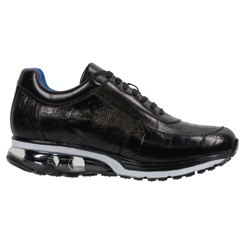 Belvedere Todd Ostrich Leg Sneakers Black