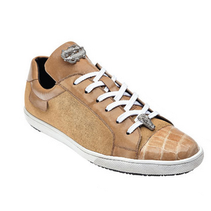Belvedere Toro Crocodile & Soft Calfskin Sneakers Taupe