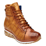 Belvedere Toro Ostrich Leg High Top Sneakers Antique Brandy