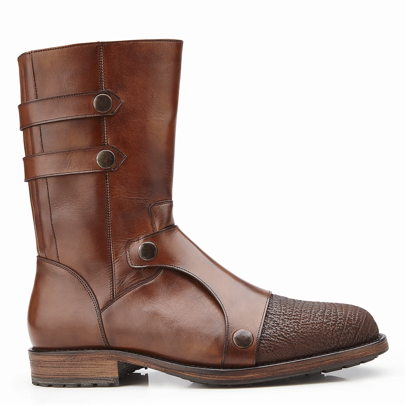 Belvedere Tosco Shark & Calfskin Boots Tobacco / Antique Almond