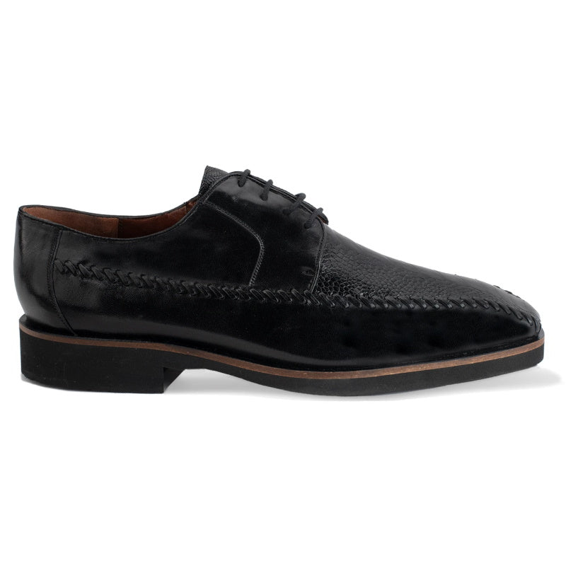 Belvedere Tyson Ostrich Leg & Calfskin Shoes Black