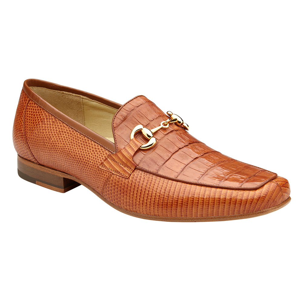 Belvedere Udine Genuine Caiman / Lizard Loafers Antique Brandy