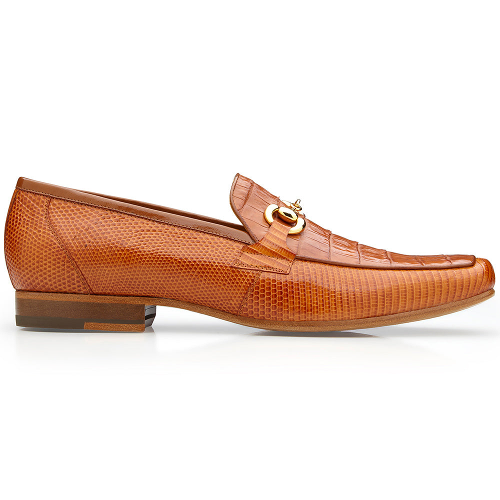 Belvedere Udine Genuine Caiman / Lizard Loafers Antique Brandy