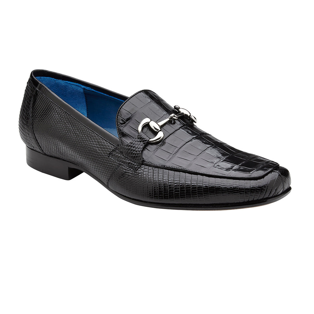 Belvedere Udine Genuine Caiman / Lizard Loafers Black