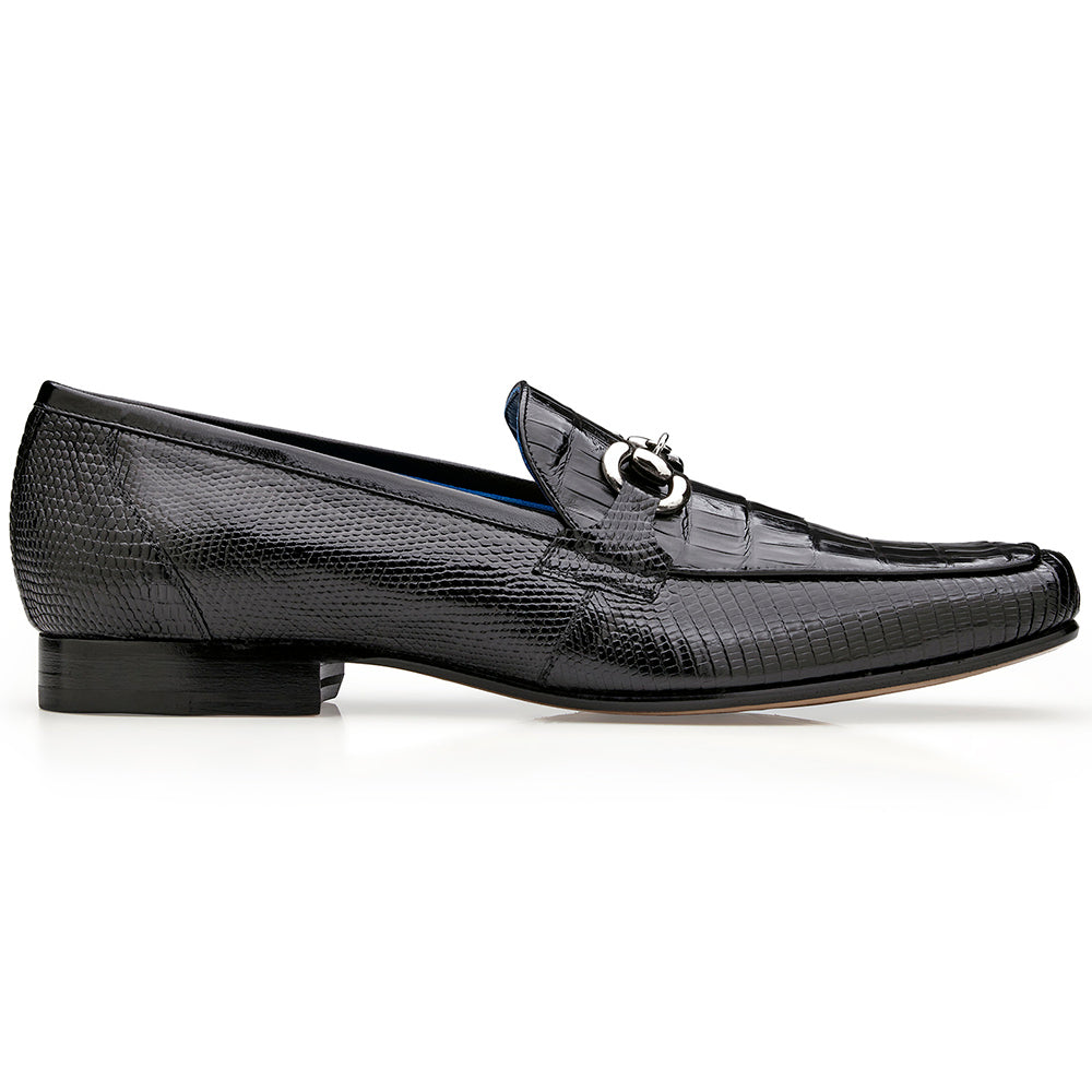 Belvedere Udine Genuine Caiman / Lizard Loafers Black