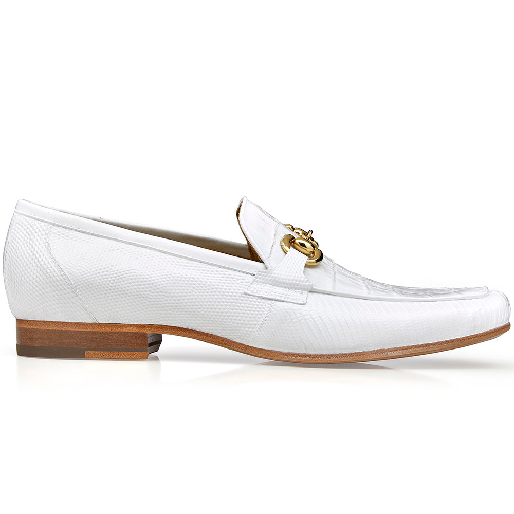 Belvedere Udine Genuine Caiman / Lizard Loafers White