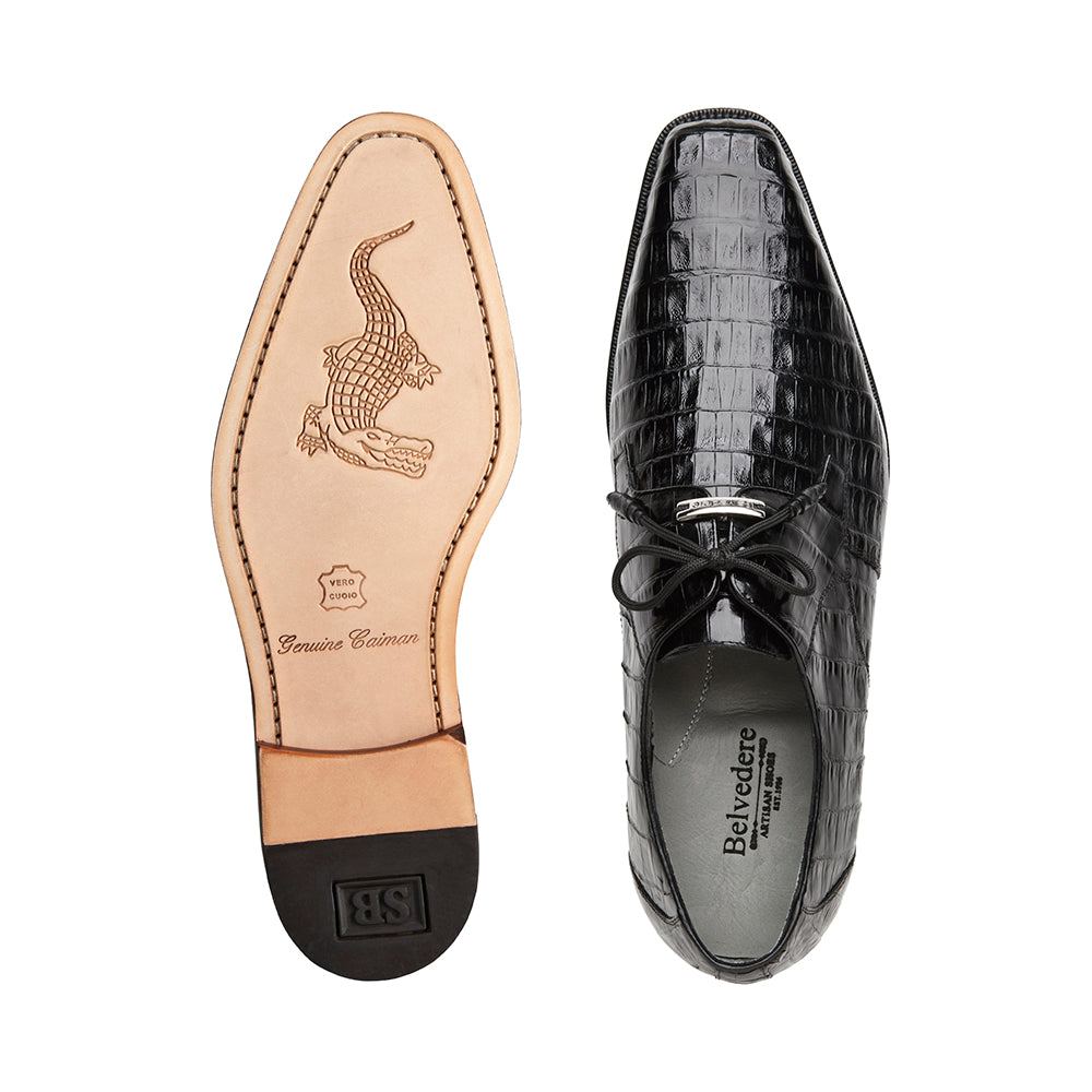 Belvedere Umberto Crocodile Shoes Black