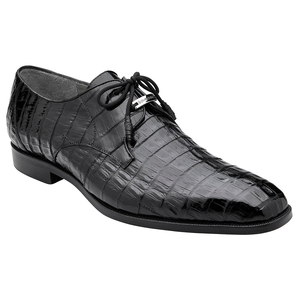Belvedere Umberto Crocodile Shoes Black