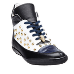 Belvedere Vale Crocodile & Calfskin Sneakers Blue/White