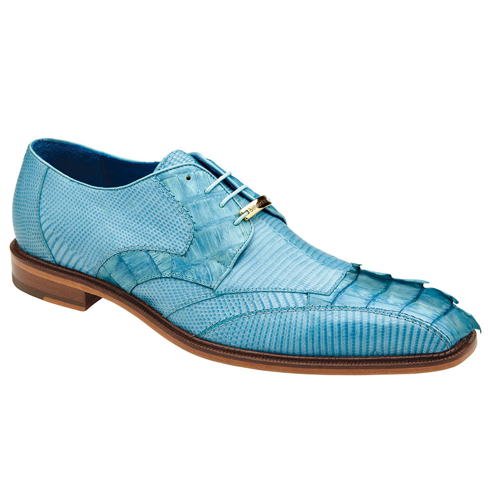 Belvedere Valter Caiman Crocodile & Lizard Shoes Summer Blue (1480)