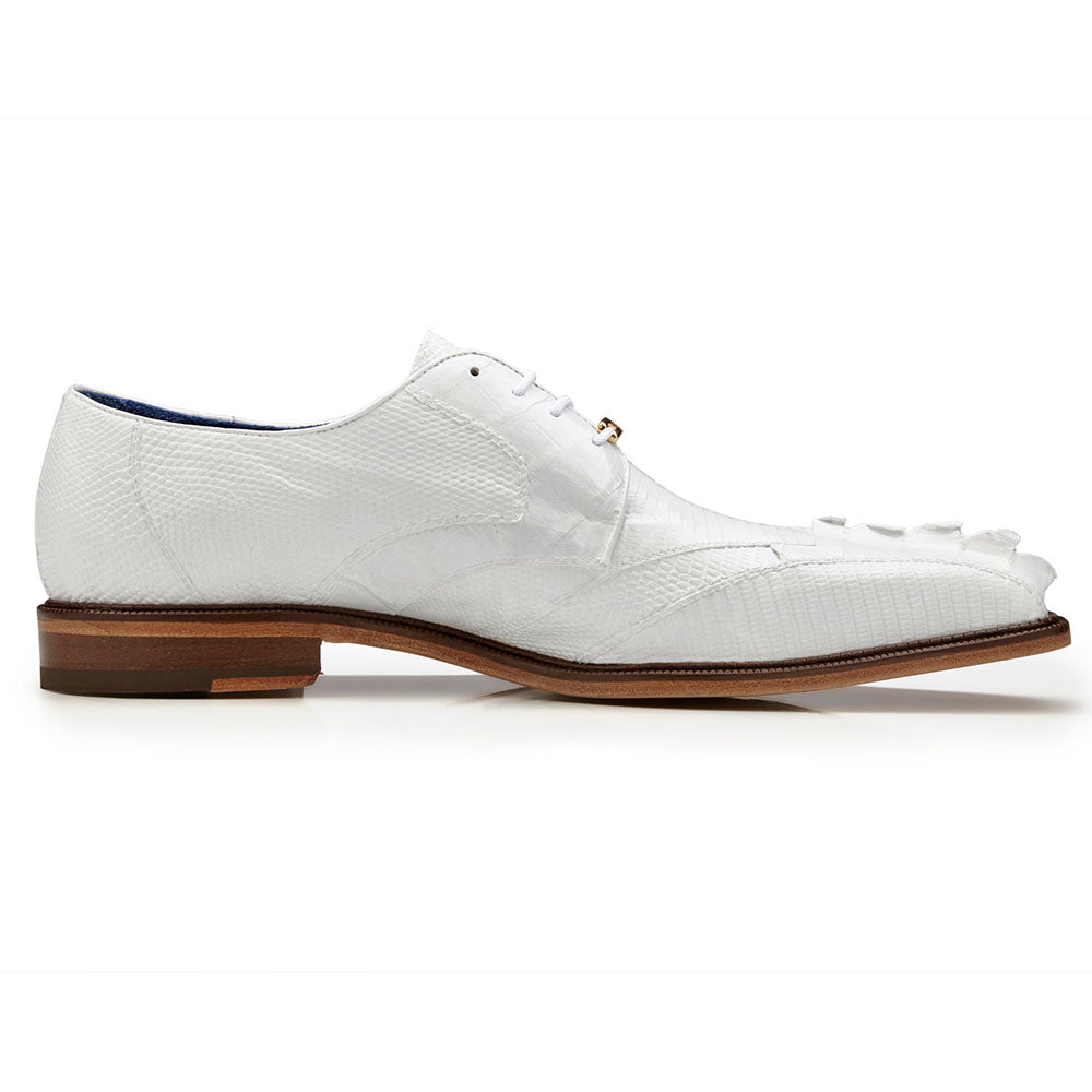 Belvedere Valter Caiman Crocodile & Lizard Shoes White