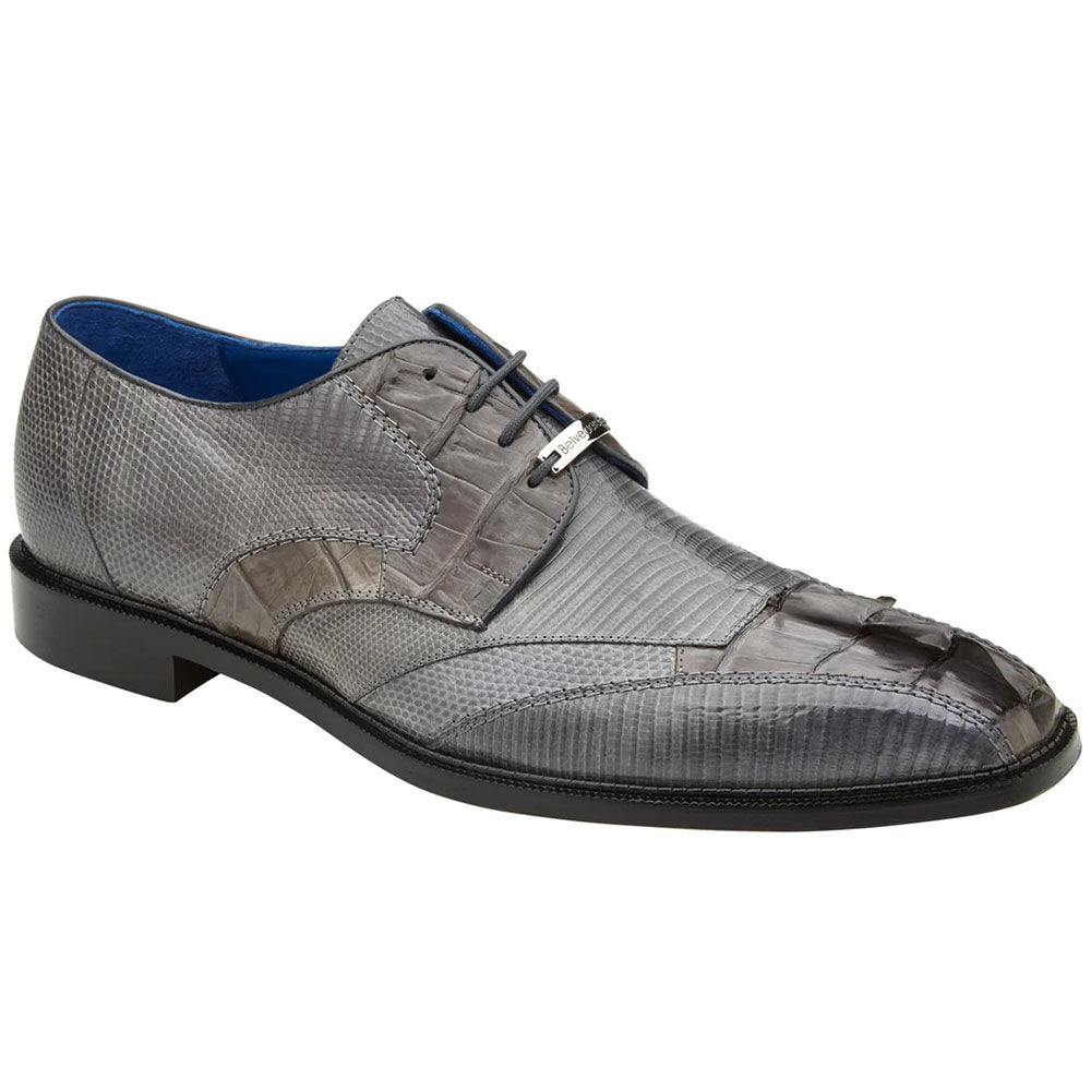 Belvedere Valter Genuine Caiman Crocodile / Lizard Shoes Gray (1480)