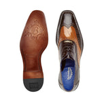 Belvedere Varo Genuine Alligator / Eel Wing Wingtip Shoes Chocolate / Ant Tan (R49)