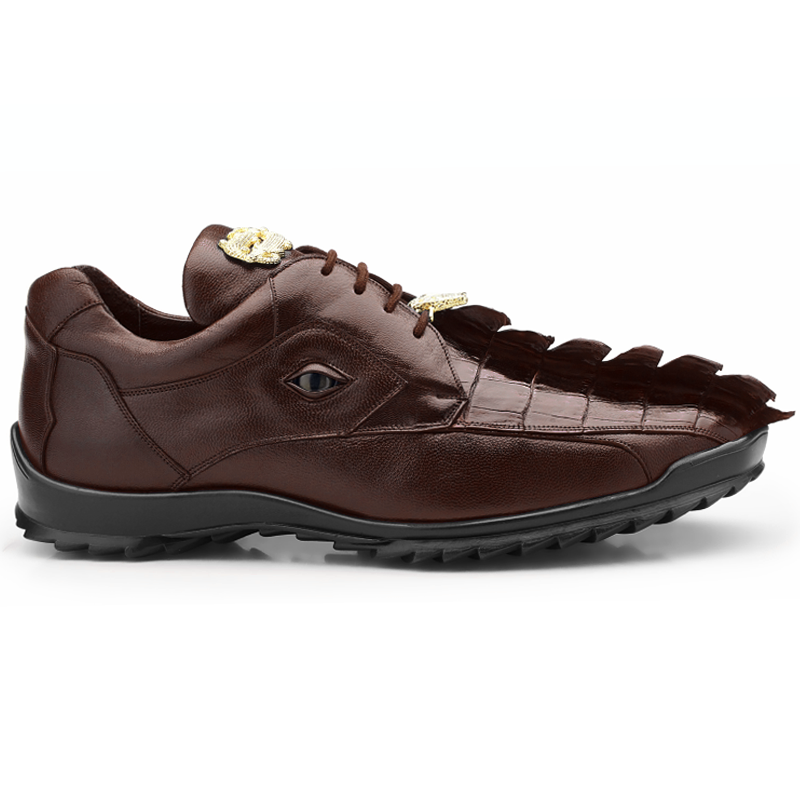 Belvedere Vasco Hornback & Calfskin Sneakers Tabac