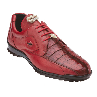 Belvedere Vasco Hornback & Calfskin Sneakers Red