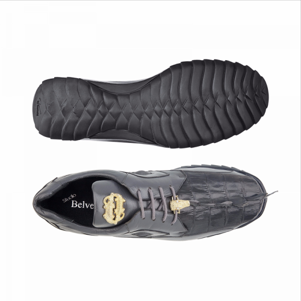 Belvedere Vasco Hornback & Calfskin Sneakers Spring Gray