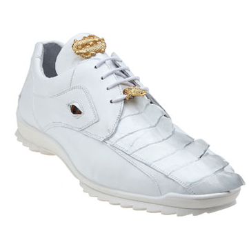 Belvedere Vasco Hornback & Calfskin Sneakers White