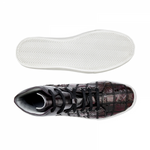 Belvedere Vero Crocodile Patchwork High Top Sneakers Black Cherry