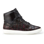 Belvedere Vero Crocodile Patchwork High Top Sneakers Black Cherry