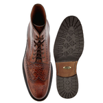 Belvedere Vito Calfskin & Alligator Wingtip Boots Antique Almond