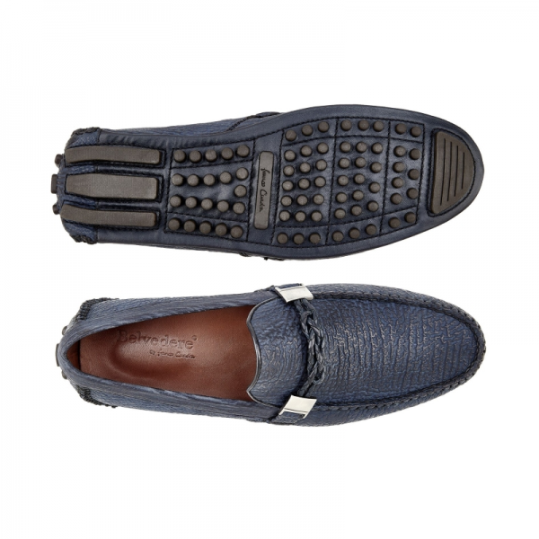 Belvedere Zante Shark Driving Loafers Navy Blue