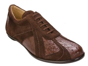 Belvedere Shoes Pace Ostrich & Suede Sneaker