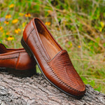 Alan Payne Bergamo Deerskin & Lizard Loafers Almond