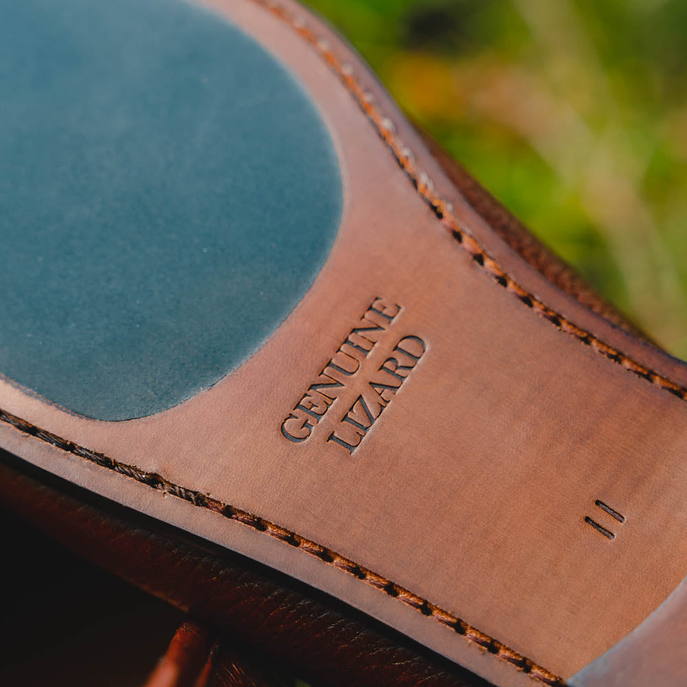 Alan Payne Bergamo Deerskin & Lizard Loafers Almond