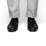 Alan Payne Bergamo Deerskin & Lizard Loafers Black