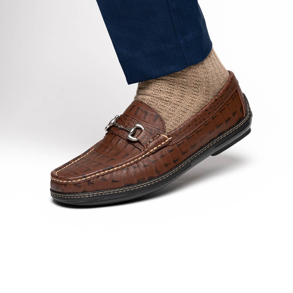 Handsewn Shoe Co. Croco Bit Driver Brown