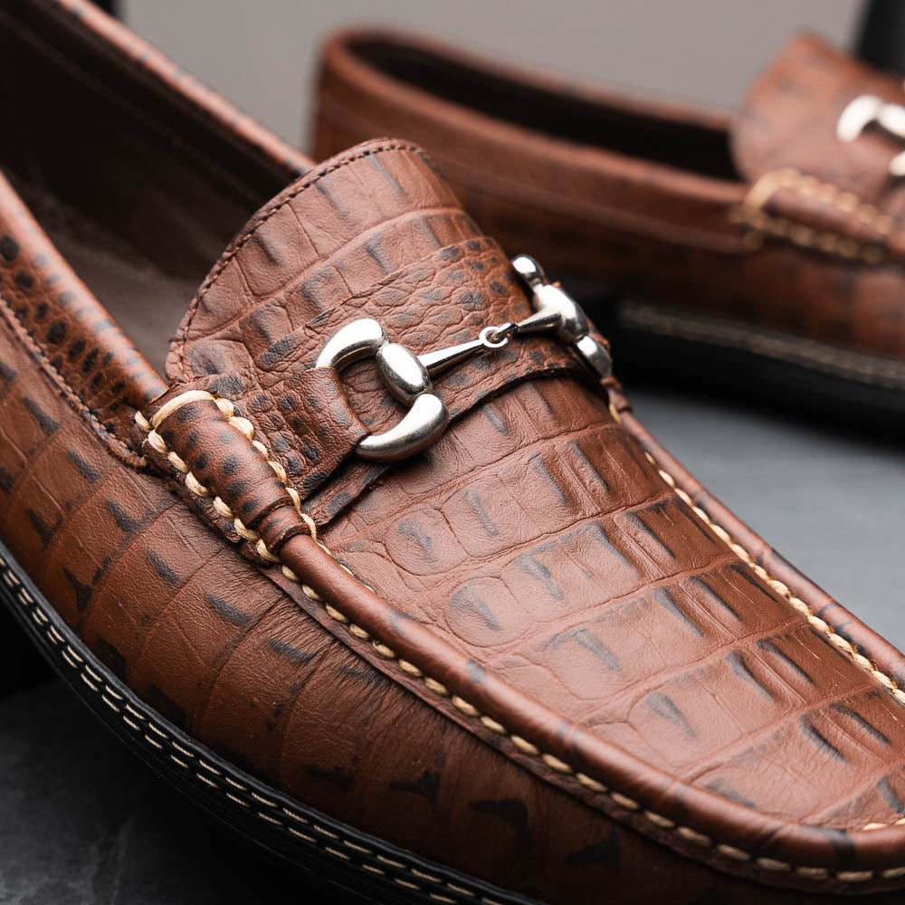 Handsewn Shoe Co. Croco Bit Driver Brown