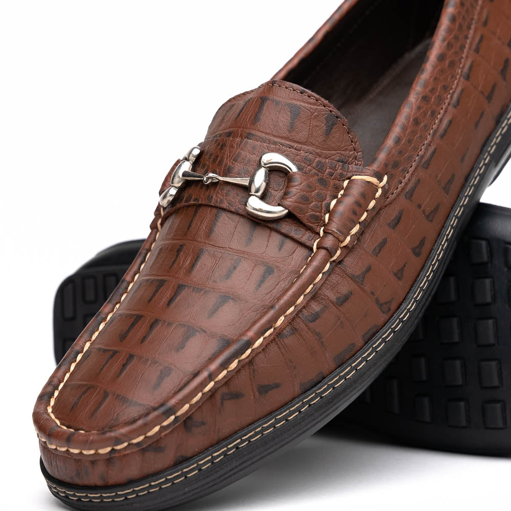 Handsewn Shoe Co. Croco Bit Driver Brown