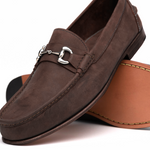 Handsewn Shoe Co. Nubuck Bit Loafers Dark Brown