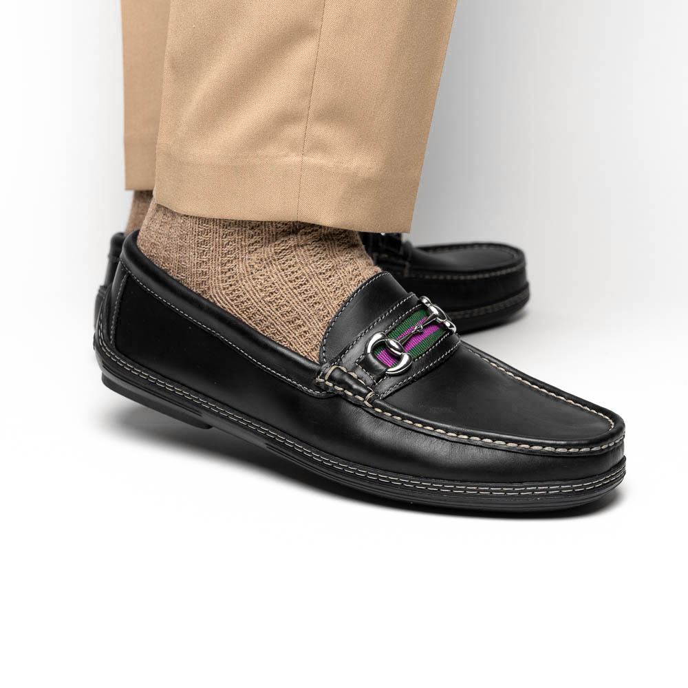 Handsewn Shoe Co. Bit Stripe Driver Black