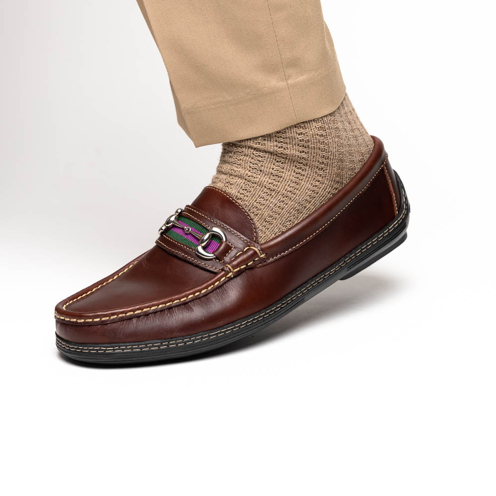Handsewn Shoe Co. Bit Stripe Driver Dark Brown