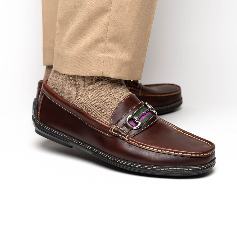 Handsewn Shoe Co. Bit Stripe Driver Dark Brown