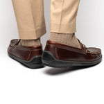 Handsewn Shoe Co. Bit Stripe Driver Dark Brown