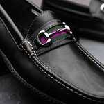 Handsewn Shoe Co. Bit Stripe Driver Black