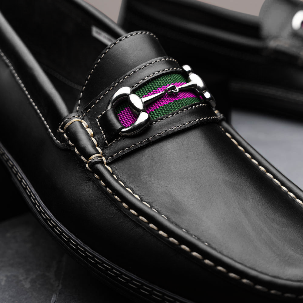 Handsewn Shoe Co. Bit Stripe Driver Black