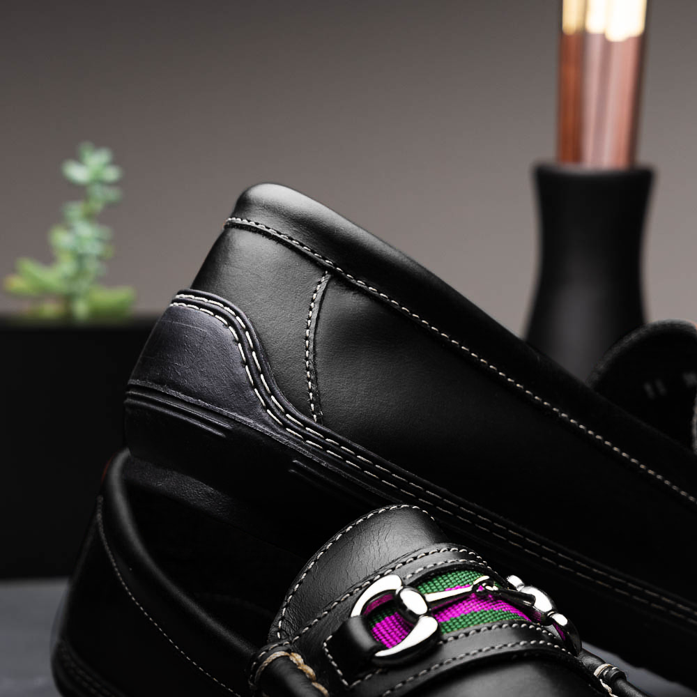 Handsewn Shoe Co. Bit Stripe Driver Black