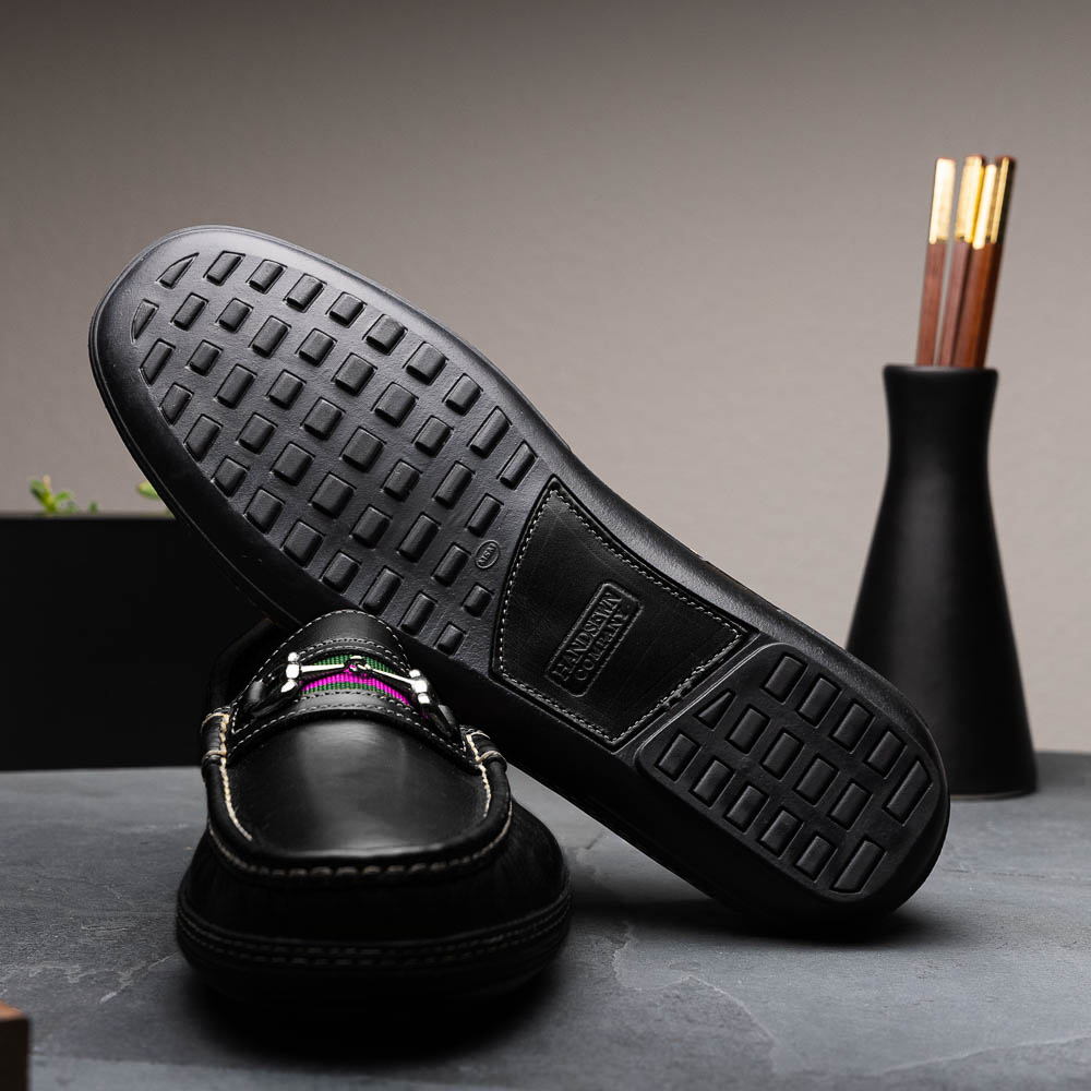 Handsewn Shoe Co. Bit Stripe Driver Black
