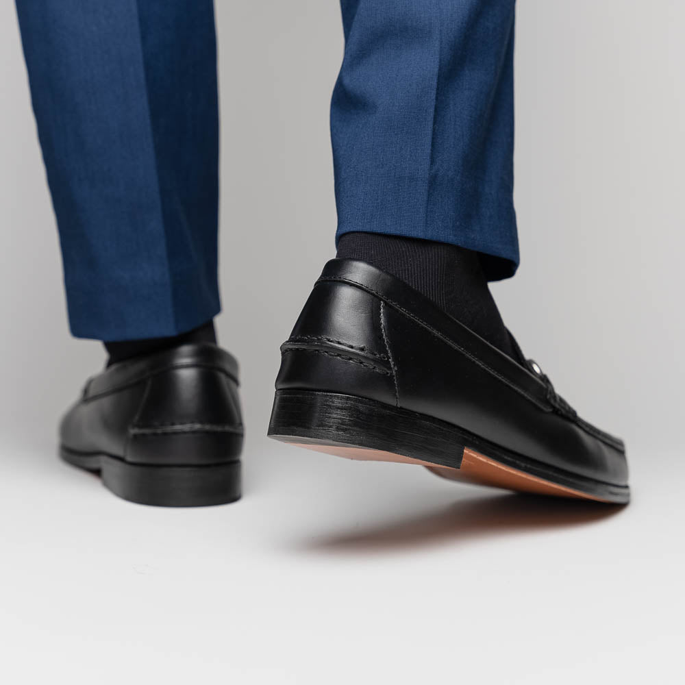 Handsewn Shoe Co. Bit Stripe Loafer Black