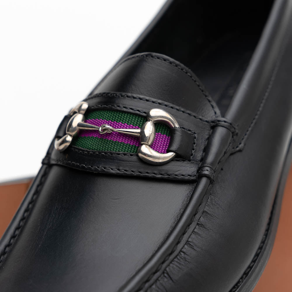 Handsewn Shoe Co. Bit Stripe Loafer Black